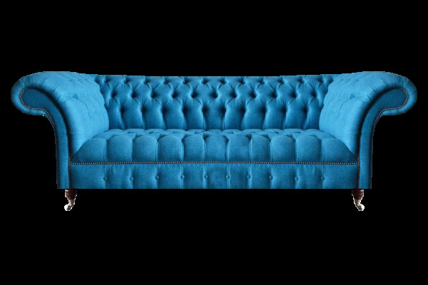 Himmelblauer Chesterfield Dreisitzer Stilvolle 3-Sitzer Moderne Couch