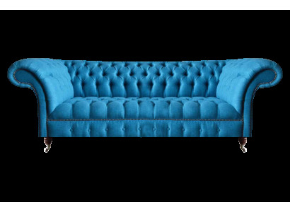 Himmelblauer Chesterfield Dreisitzer Stilvolle 3-Sitzer Moderne Couch
