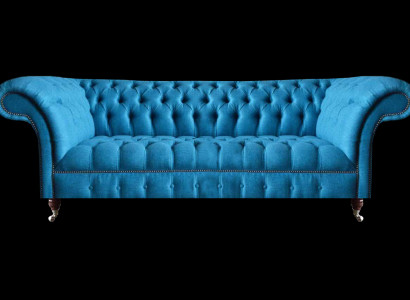 Himmelblauer Chesterfield Dreisitzer Stilvolle 3-Sitzer Moderne Couch