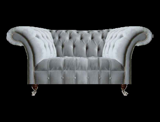 Hellgraues Chesterfield Polstersofa Designer Sitzmöbel Edle Moderne Couch