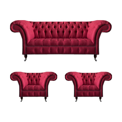 Stilvolle Rosa Chesterfield Couchen Edle Sofagarnitur Wohnzimmer Möbel