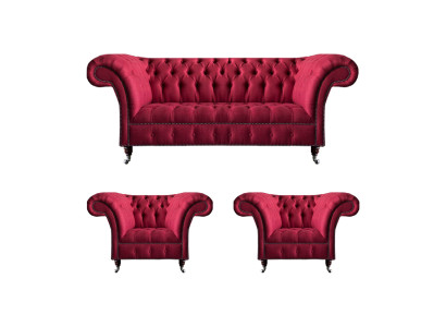 Stilvolle Rosa Chesterfield Couchen Edle Sofagarnitur Wohnzimmer Möbel