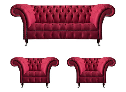 Stilvolle Rosa Chesterfield Couchen Edle Sofagarnitur Wohnzimmer Möbel