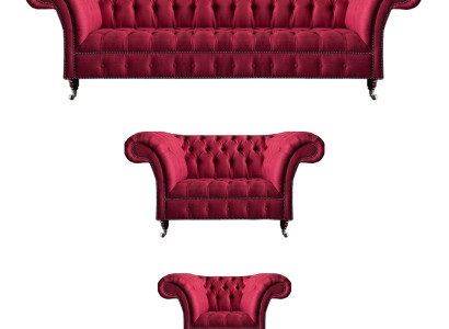 Wohnzimmer Rosa Chesterfield Polster Sitzgarnitur Luxuriöser 3tlg Set