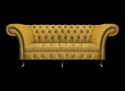 Chesterfield Luxus Möbel Dreisitzer Sofa Couch Textil Polstersofa  Wohnzimmer