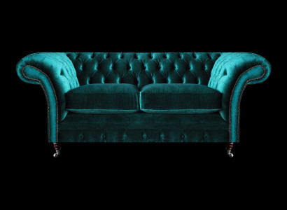 Grün Zweisitzer Sofa Couch Wohnzimmer Luxus Designer Textil Möbel