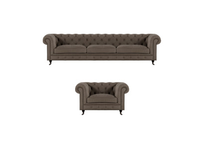 Hellgraue Chesterfield Polstermöbel Edle Textil Couchen Luxus Sessel