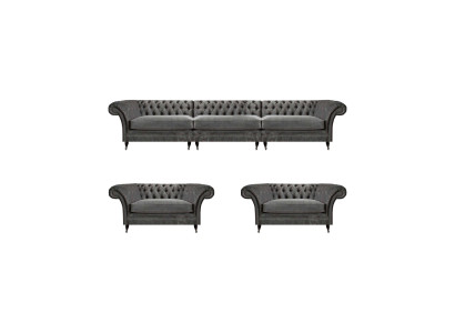 Moderne Chesterfield Sofagarnitur Designer Polstercouchen 3+1+1 Sitzer