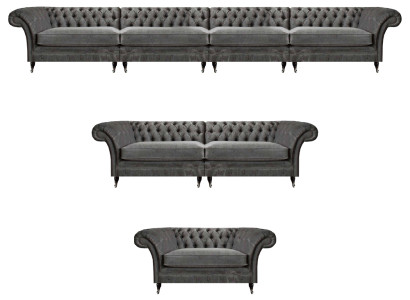 Chesterfield Designer Sofagarnitur Textil Sitzcouchen Designer Möbel