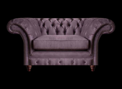 Chesterfield Lila Lehnsessel Wohnzimmer Textil Einsitzer Edler 1-Sitzer