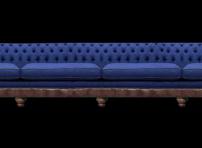 Blaues Chesterfield Wohnzimmer Viersitzer Sofa Exklusive Polstermöbel