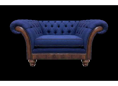 Luxuriöser Chesterfield Blauer Sessel Polstermöbel Designer Lehnsessel