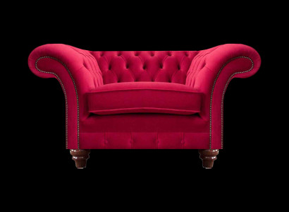 Roter Chesterfield Wohnzimmer Sessel Designer Stoffsessel Lehnsessel