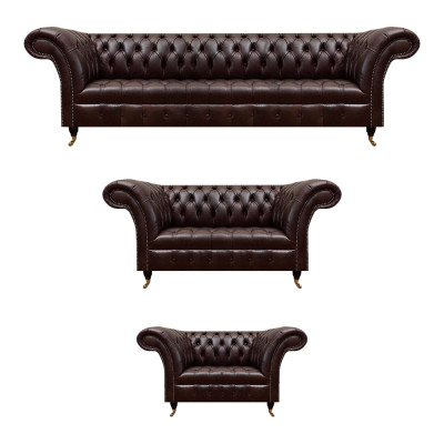 Braune Chesterfield Ledercouchen Designer Dreisitzer Viersitzer Sessel