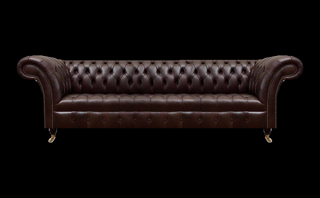 Braune Chesterfield Kunstleder Couch Modernes Sofa Viersitzer Sitzmöbel