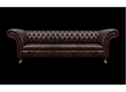 Braune Chesterfield Kunstleder Couch Modernes Sofa Viersitzer Sitzmöbel
