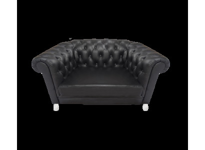 Moderner Schwarzer Chesterfield Sessel Wohnzimmer Lehnsessel 1-Sitzer