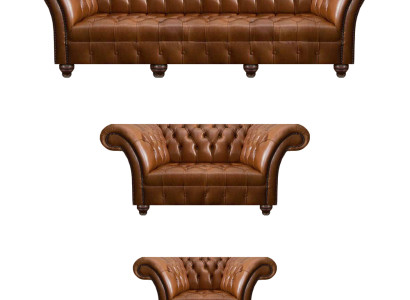 Chesterfield Braune Ledergarnitur Exklusive Couchen Designer Lehnsessel