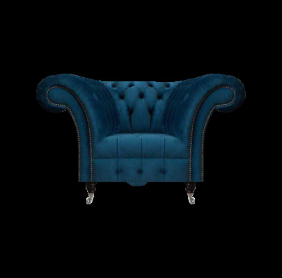 Moderner Blauer Chesterfield Sessel Designer Sitzmöbel Wohnzimmer Sitzer