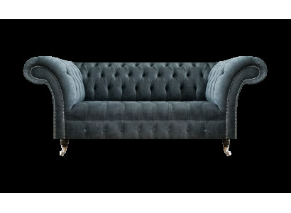 Grauer Luxuriöser Chesterfield Dreisitzer Edle Designer Polstercouchen