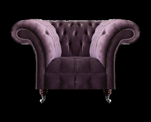 Luxuriöser Chesterfield Lila Sessel Wohnzimmer Einsitzer Moderne Möbel