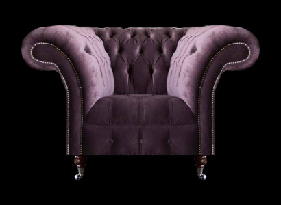 Luxuriöser Chesterfield Lila Sessel Wohnzimmer Einsitzer Moderne Möbel