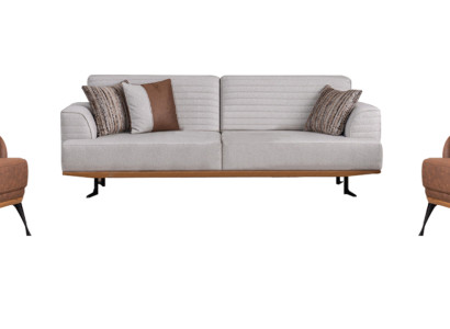 Modernes 3tlg Wohnzimmergarnitur Dreisitzer-Sofa und Sessel für Wohnzimmer