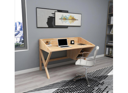 Moderner Hellbrauner Bürotisch Schicke Schreibtische Luxus Holz Tische