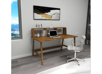 Robuster Brauner Tisch Landhausstil Schreibtische Luxuriöse Büro Möbel