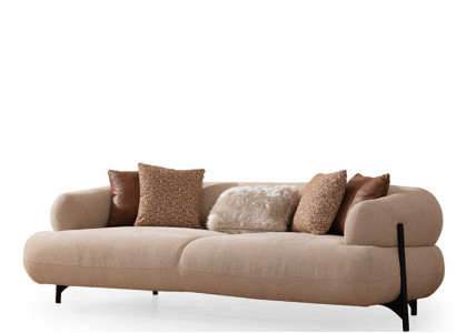 Luxuriöses Weißes Polstersofa Designer Textilcouch Wohnzimmer 3-Sitzer