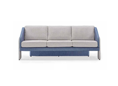 Grau-Blauer Dreisitzer Moderne Polstersofas Designer Wohnzimmer Couch