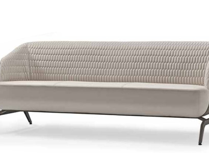 Weiße Polstercouch Designer Wohnzimmer Sitzmöbel 3-Sitzer Textilsofa