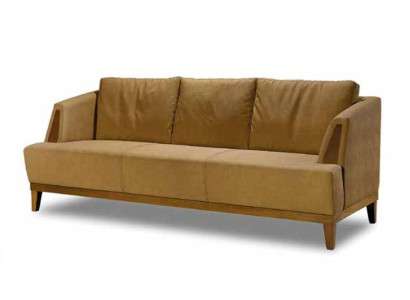 Brauner Dreisitzer Polster Textilcouch 3-Sitzer Edle Wohnzimmer Möbel