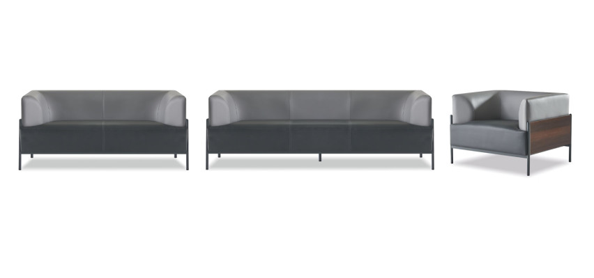 Multifunktional Sofa-Set Ledersofa Modern Holz Pflegelicht Einfarbig