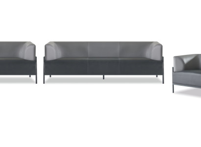 Exclusive Universelle Sofagarnituren 4tlg Leder Schwarz Modern Designer