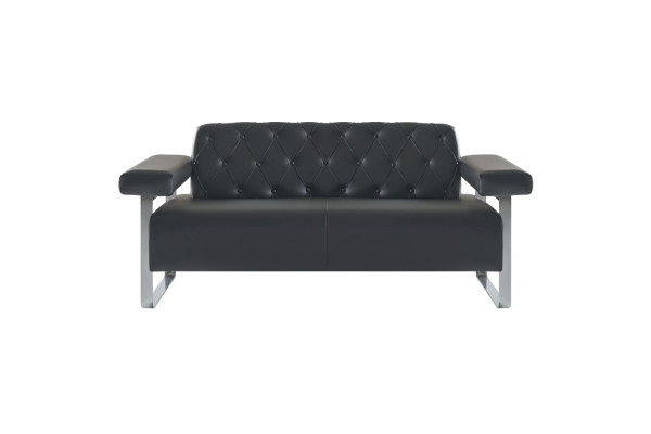 Luxus Schwarz 2-Sitzer Sofa Chesterfield Stil Original Designer Modern