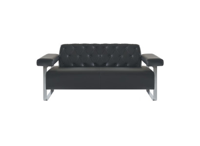 Luxus Schwarz 2-Sitzer Sofa Chesterfield Stil Original Designer Modern