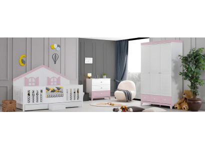 Kinderzimmer Set  Modern Besteht aus Kinderbett Schrank Kommode 3tlg neu
