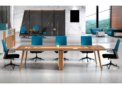 Designer Hellbrauner Konferenztisch Designer Holz Besprechungstisch