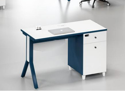 Weiß-Blauer Schreibtisch Designer Schubladentisch Luxuriöser Holz Tisch