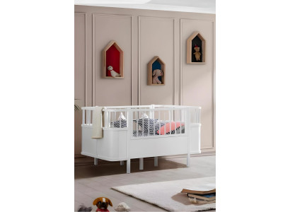 Stilvoll Kinderbett luxuriös Holz Hochwertig Bett Weiß Farbe Exklusive Möbel neu