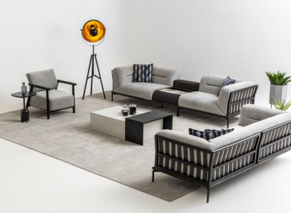 Luxuriöses Sofa Set Designer Viersitzer Edler Polster Dreisitzer Sessel