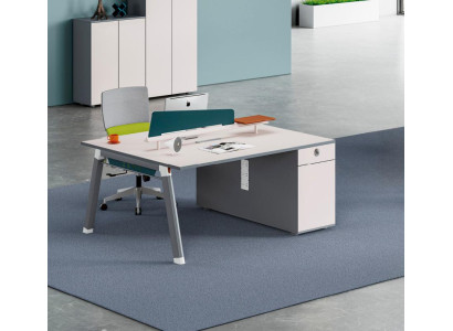 Hellgrauer Bürotisch Designer Arbeitszimmer Möbel Luxuriöser Edler Tisch