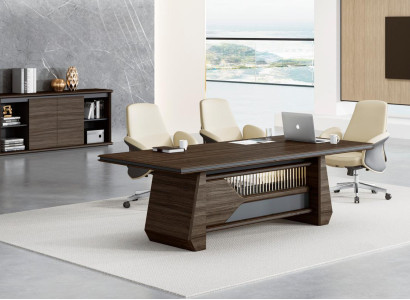 Brauner Konferenztisch Designer Bürotische Arbeitszimmer Holz Möbel