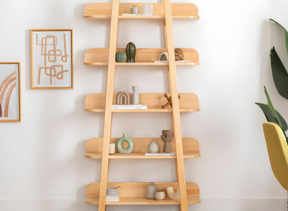 Modernes Beiges Bücherregal Wohnzimmer Ablageregale Designer Holz Möbel