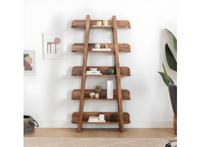 Dunkelbraues Bücherregal Wohnzimmer Designer Holz Möbel Ablageregale