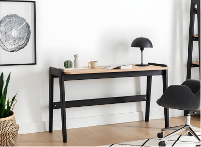 Schwarz-Beiger Computertisch Robuster Schreibtisch Designr Büromöbel