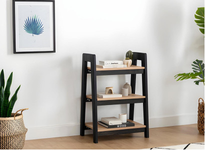 Schwarz-Beiges Bücherregal Holz Standregale Kinder Luxus Ablage Möbel