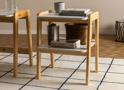 Beige-Weißer Bücherschrank Designer Wohnzimmer Ablagenmöbel Holzgestell