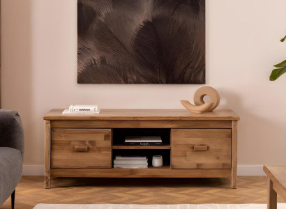 Eleganter Brauner TV Ständer Holz Fernsehtisch Wohnzimmer Luxuriöser RTV